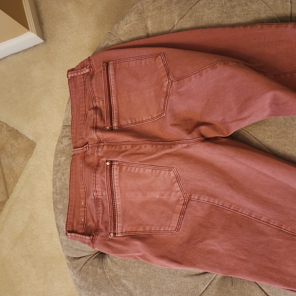 Stylish Stone-Wash Red Pants